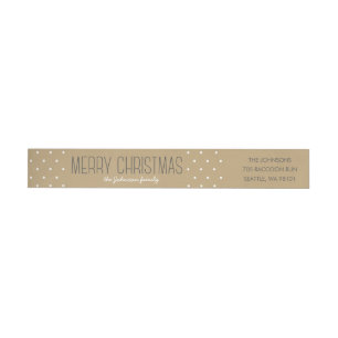 Modern Dots Christmas Wraparound Address Label