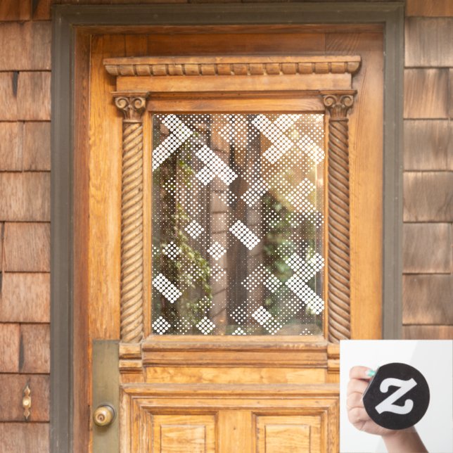 Modern Dots Geometric Halftone Pattern Privacy Window Cling (Home Door)
