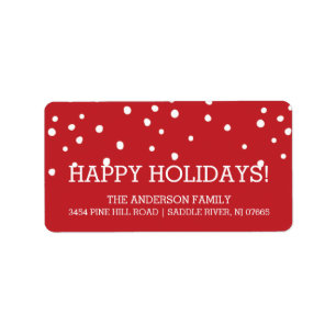 Modern Dots Holidays Christmas Return Address Label