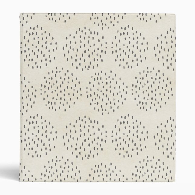 Modern Dots Ivory & Black Tiny Dot Print Binder (Front)