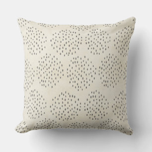 Modern Dots Ivory & Black Tiny Dot Print Throw Pillow
