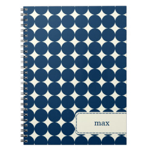 Modern Dots Personalized Notebook - Navy