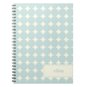 Modern Dots Personalized Notebook - Soft Blue
