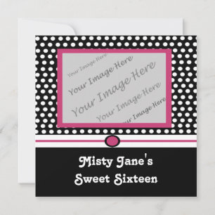 Modern Dots Sweet Sixteen Party Invitations