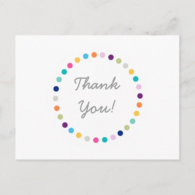 Modern Dots Thank You Postcard (Front)