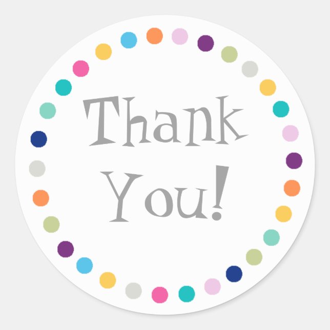 Modern Dots Thank You Sticker (Front)