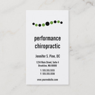 Modern Dots Vertical Chiropractic Business Cards