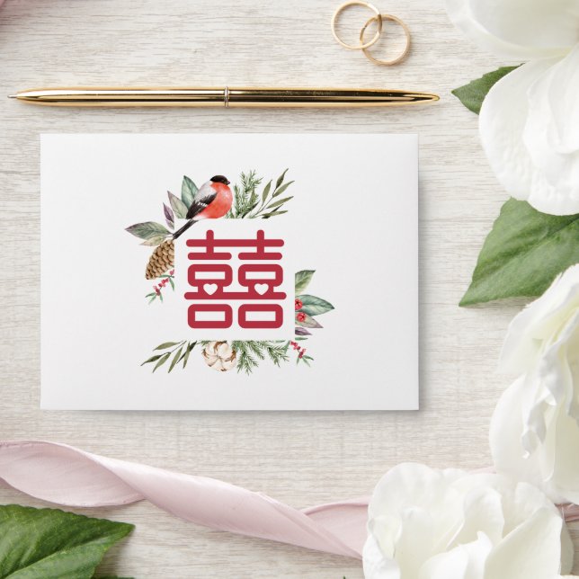 Modern Double Happiness Chinese Wedding Envelope (Wedding)