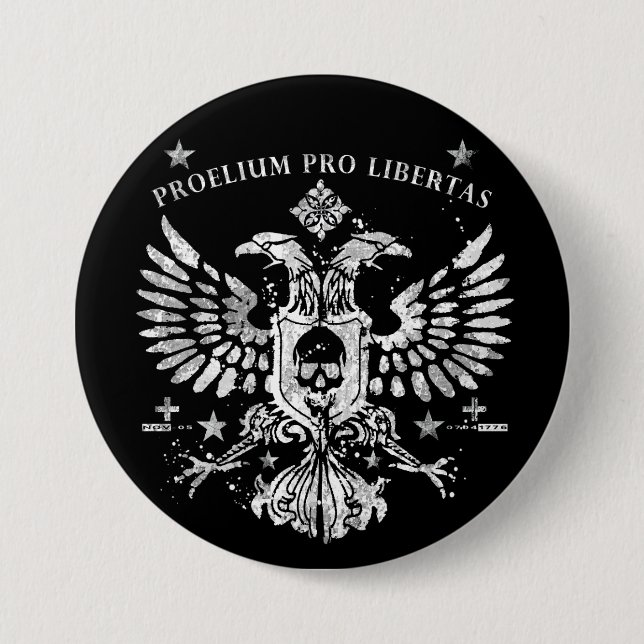 Modern Double Head Eagle 3 Inch Round Button (Front)