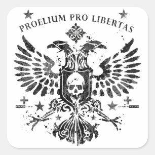 Modern Double Head Eagle Square Sticker