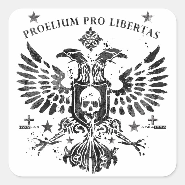 Modern Double Head Eagle Square Sticker (Front)