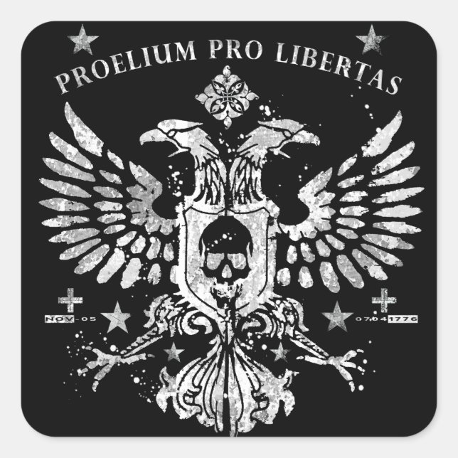 Modern Double Head Eagle Square Sticker (Front)