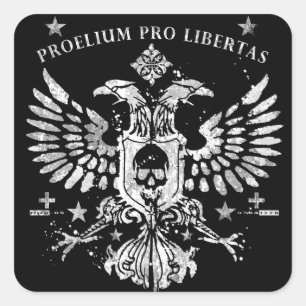 Modern Double Head Eagle Square Sticker