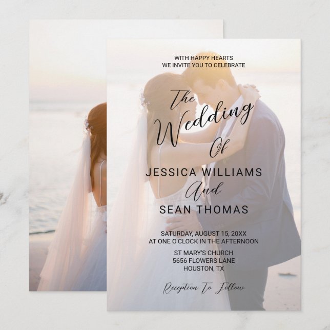 Modern Double Photo Wedding  Invitation (Front/Back)
