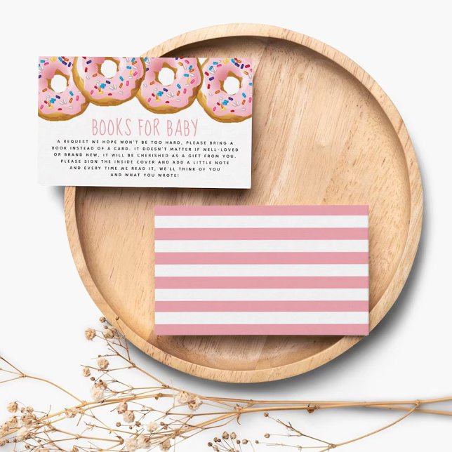 Modern Doughnut Baby Shower Sprinkle Books For Bab Enclosure Card (Creator Uploaded)