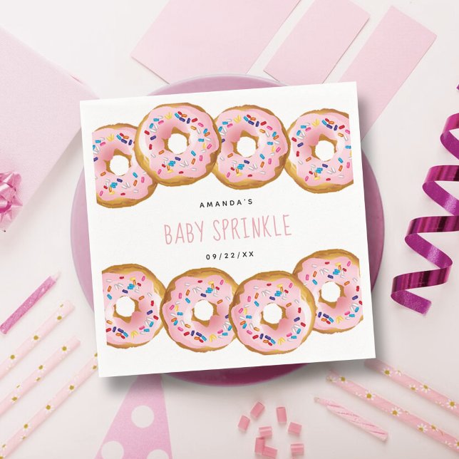 Modern Doughnut Girls Baby Shower Sprinkle Napkin (Creator Uploaded)
