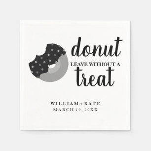 Modern Doughnut Leave Without a Treat Wedding Favo Napkin