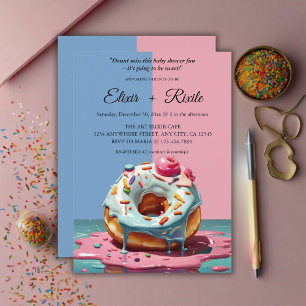 Modern Doughnut Sprinkles Gender Neutral Baby Show Invitation