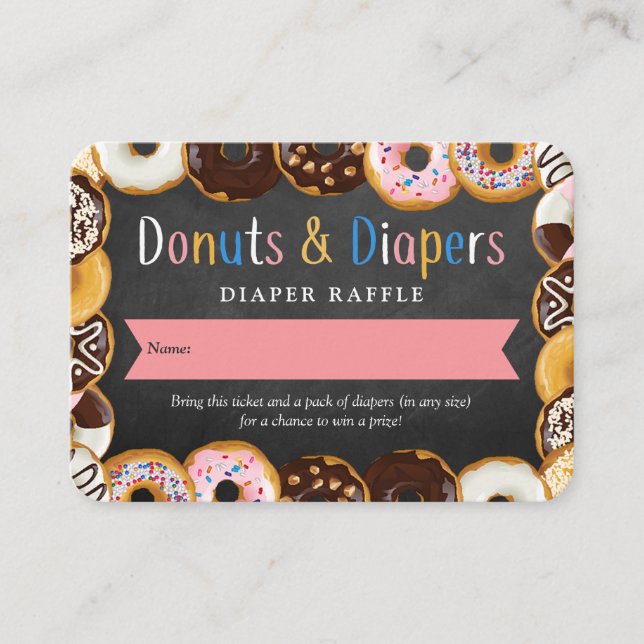Modern Doughnuts & Diapers Baby Shower Sprinkl Raf Enclosure Card (Front)