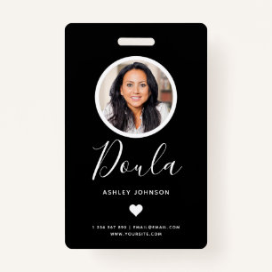 Modern Doula Midwife Add Your Photo Black Badge