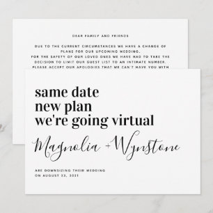 Modern Downsizing Virtual Wedding Announcement