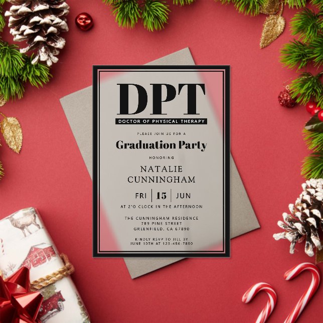 Modern DPT Doctor of Physical Therapy Graduation Acrylic Invitations (Insitu (Holiday))