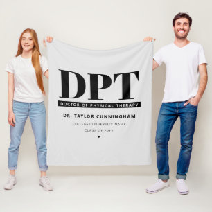 Modern DPT Doctor of Physical Therapy Graduation Fleece Blanket