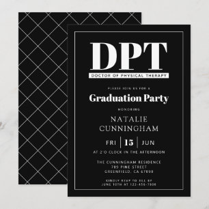 Modern DPT Doctor of Physical Therapy Graduation Invitation