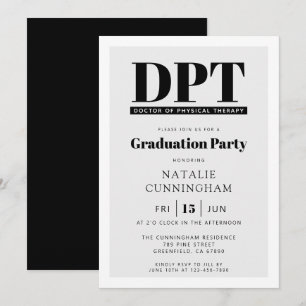 Modern DPT Doctor of Physical Therapy Graduation Invitation
