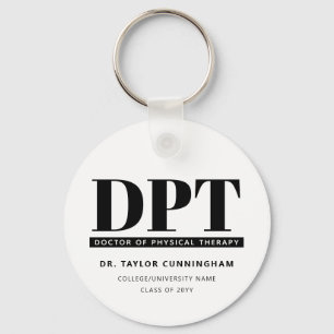 Modern DPT Doctor of Physical Therapy Graduation Keychain