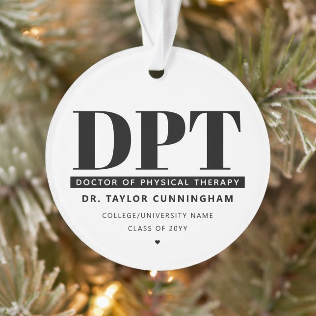 Modern DPT Doctor of Physical Therapy Graduation Ornament (Tree)