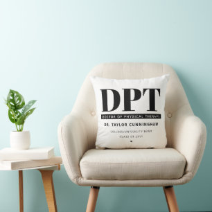 Modern DPT Doctor of Physical Therapy Graduation Throw Pillow