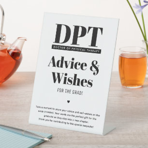 Modern DPT Graduation Party Advice & Wishes Pedestal Sign