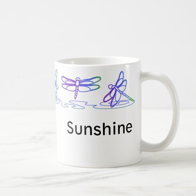 Modern Dragonfly Personalized Mug (Right)