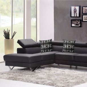 Modern Dramatic Black and White Abstract Throw Pillow