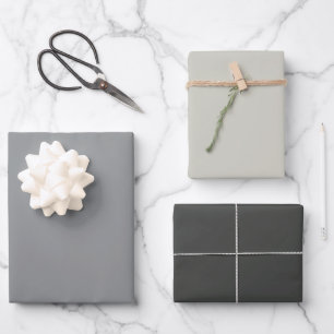 Modern Dramatic Grey Gift Wrapping Paper Sheet