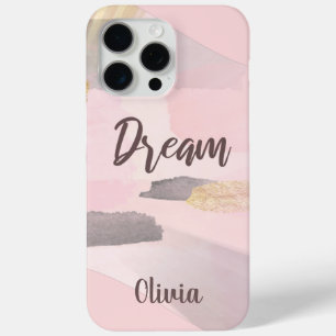 Modern Dream Pink and Grey Abstract Design iPhone 15 Pro Max Case