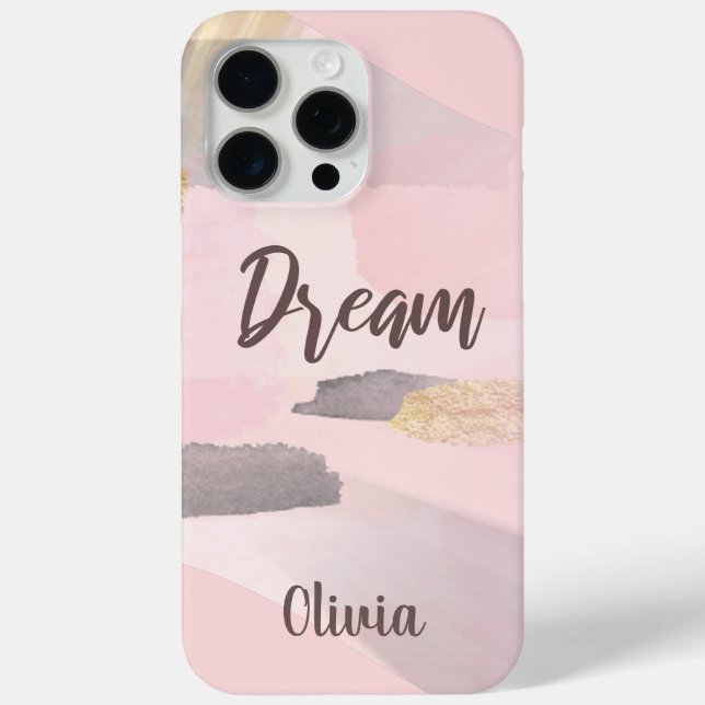 Modern Dream Pink and Grey Abstract Design Case-Mate iPhone Case (Back)