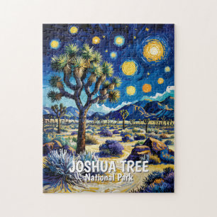 Modern Dreamlike Joshua Tree Mojave Desert Hiking Jigsaw Puzzle