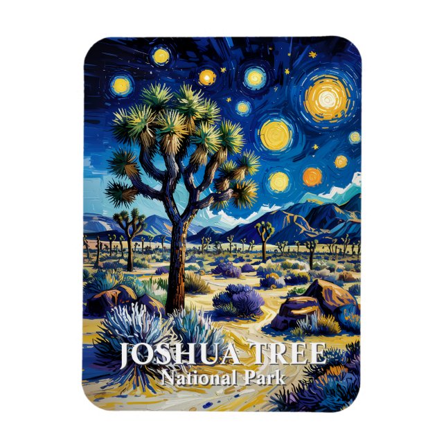 Modern Dreamlike Joshua Tree Mojave Desert Hiking Magnet (Vertical)