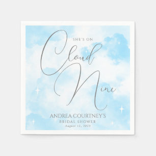 Modern Dreamy Pastel Blue Cloud Nine Bridal Shower Napkin