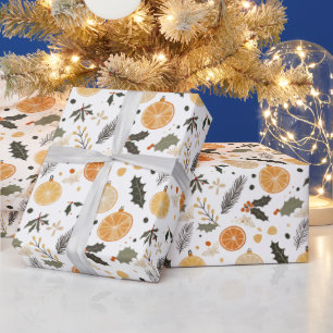 Modern Dried Citrus Winter Baby Shower  Wrapping Paper