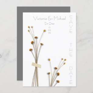 Modern Dried Meadow Flowers Save the Date Invitation
