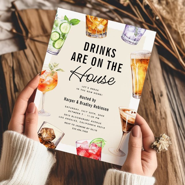 Modern Drinks Housewarming Party Invitation (Creator Uploaded)