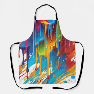 Modern Dripping Paint Apron