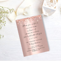 Modern Drips Rose Gold Bridal Wedding Spark Glit