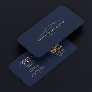 Modern Driver Auto Elegant Navy Car Business Card