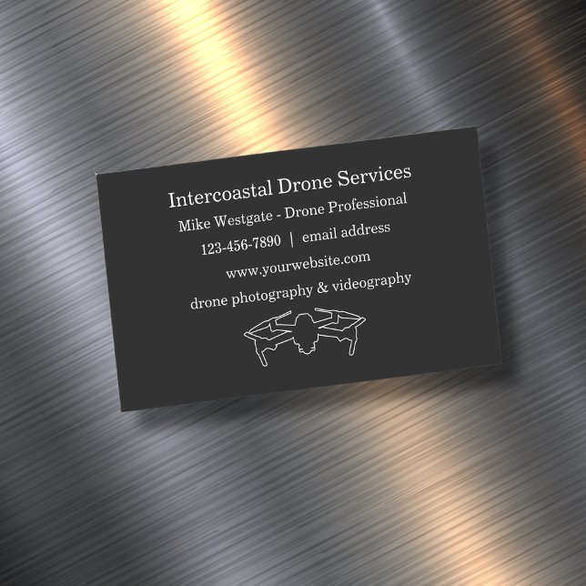 Modern Drone Aerial Photography & Videography Magnetic Business Card (Creator Uploaded)