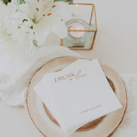 Modern "Drunk in Love" Napkins for Wedding Bar