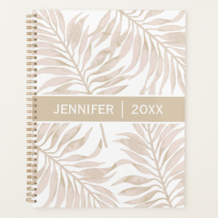Modern Dry Palm Leaf Boho Name Script Planner